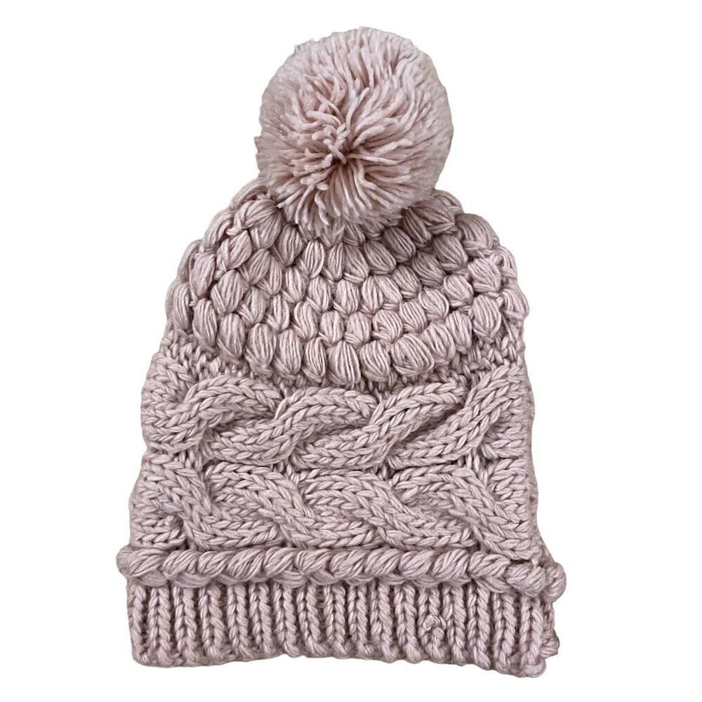 Cooperative ~ Blush Pink wool blend Beanie with Pompom